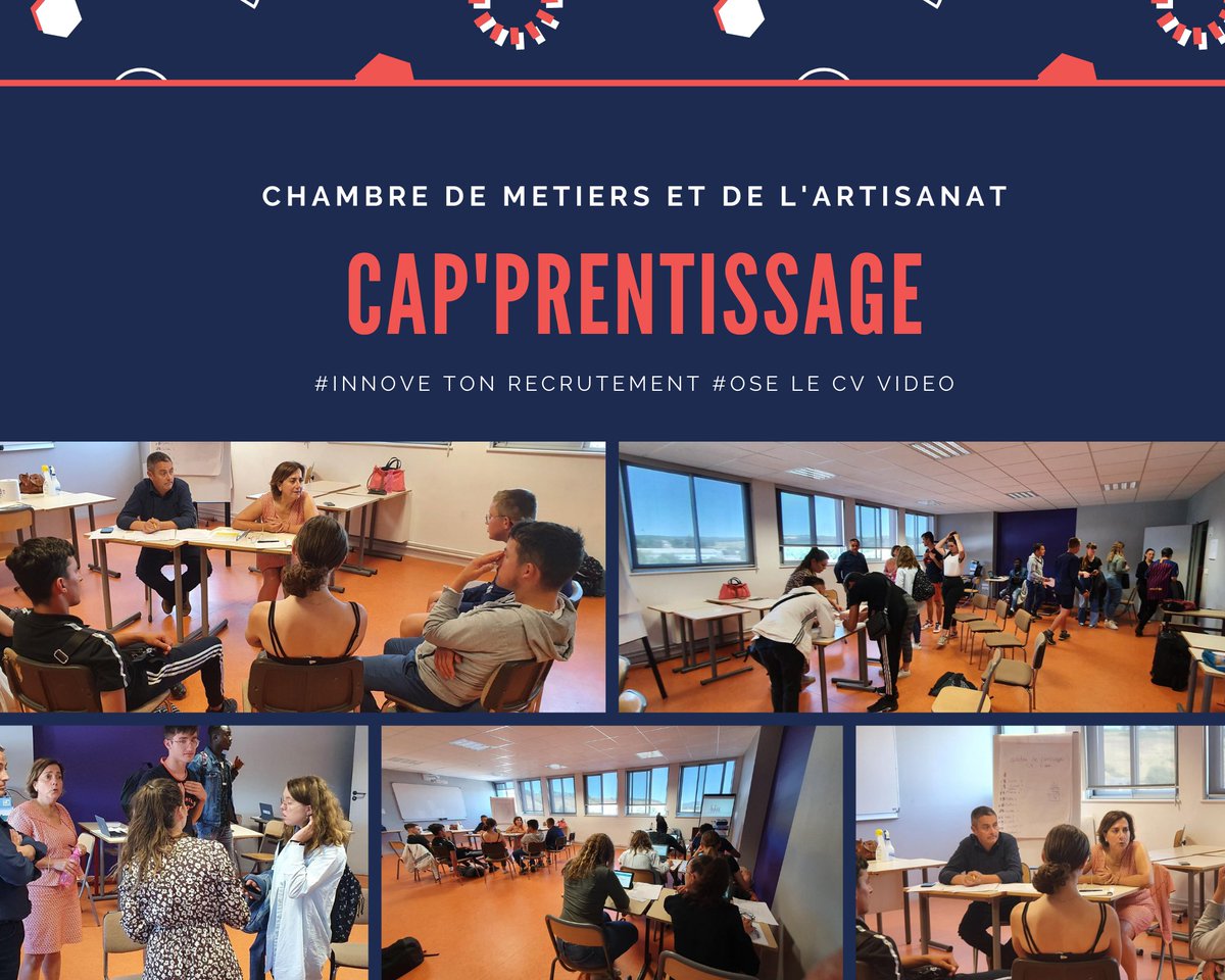 Nouvelle session Cap'Prentissage de la @CMA  Aveyron 
 : coaching, tournages de CV Vidéos, ateliers #Clic n'#Work pour rechercher un apprentissage, stages et emploi sur Internet avec des conseils de managers d'entreprises. Merci à Evelyne et Laurent pour leurs interventions!