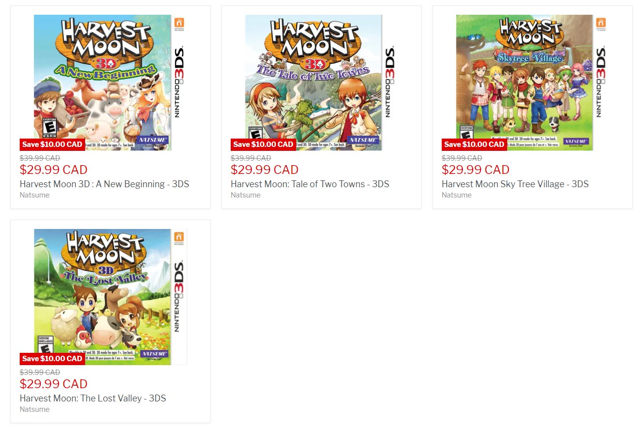 Harvest moon hotsell 3ds list
