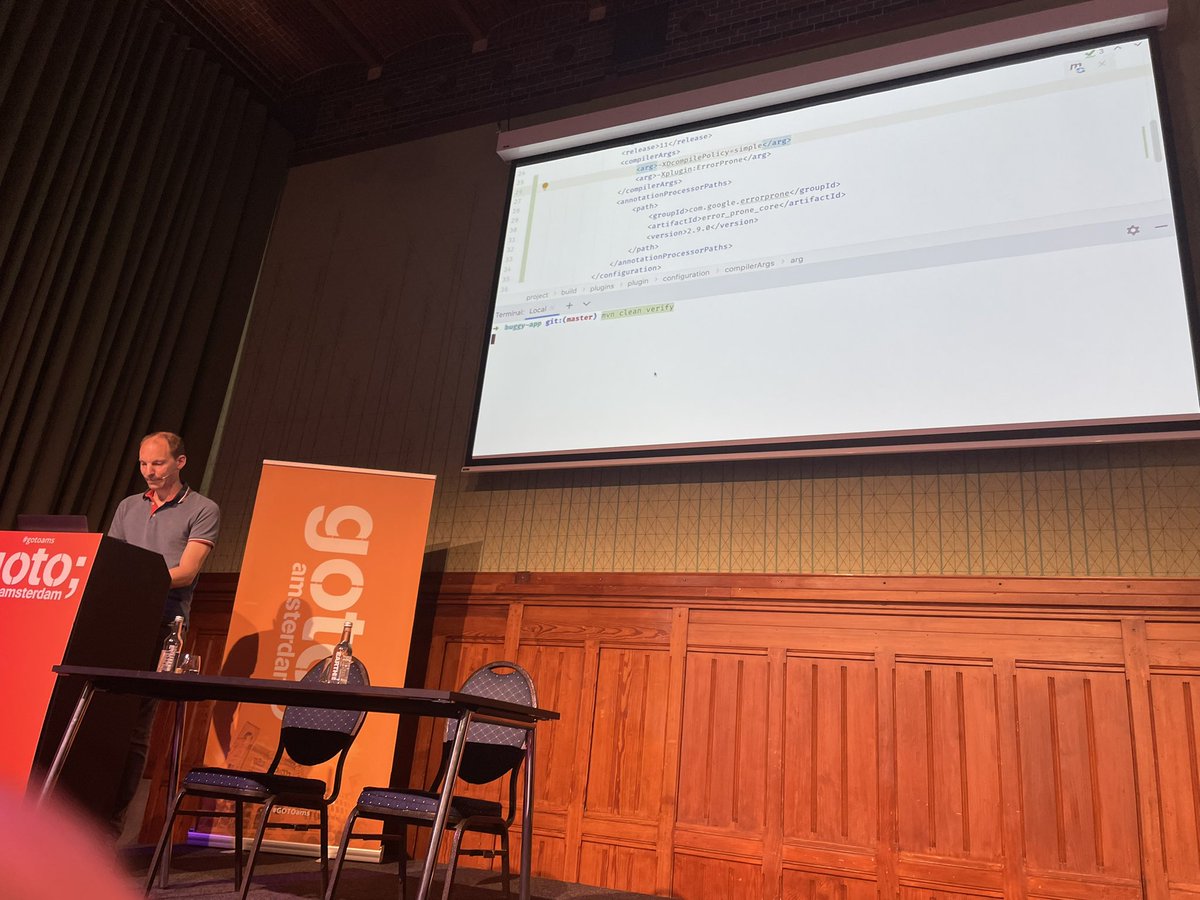 MohsenEnazi's tweet image. @Sander_Mak talked about #errorprone using #JAVA at @GOTOcon and how to automatically detect and fix common errors