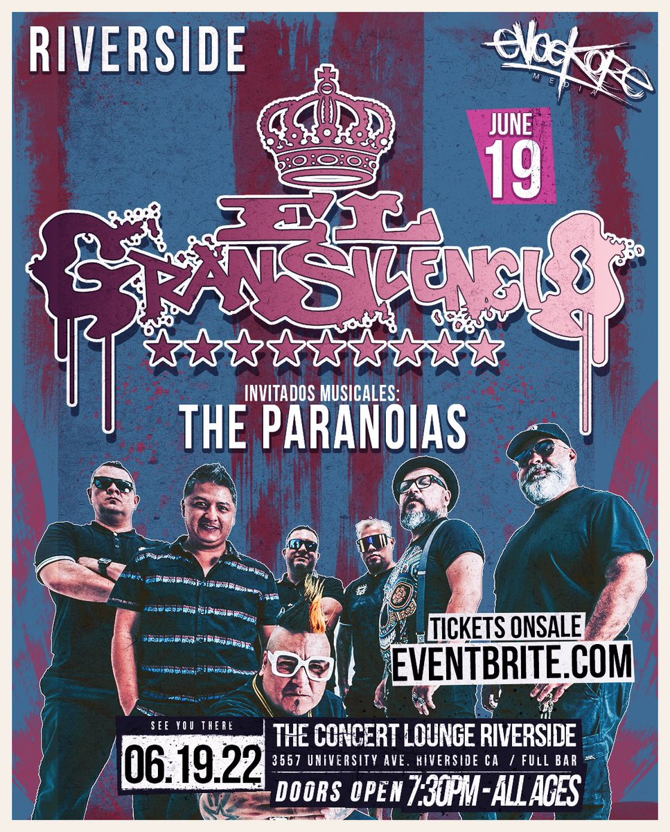 🔥 EL GRAN SILENCIO in RIVERSIDE ! 
Tickets at :

eventbrite.com/e/el-gran-sile…