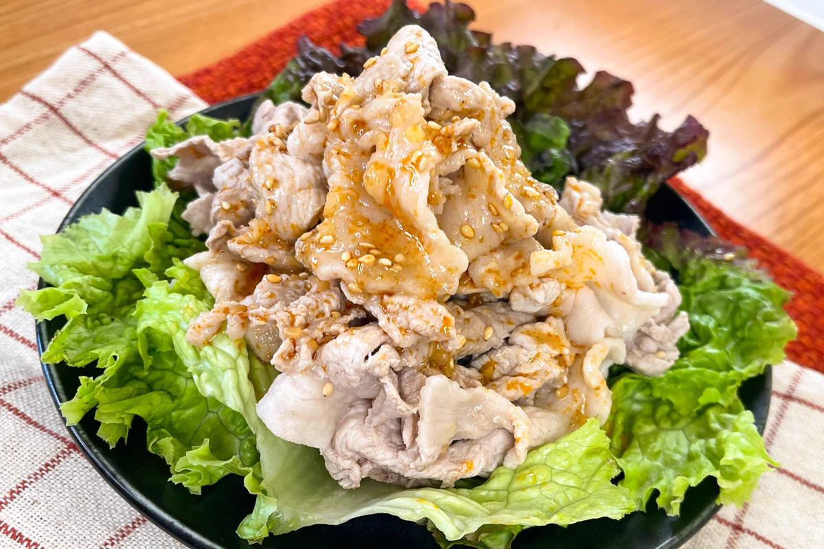 さっぱりだけどスタミナ満点！冷しゃぶ風スタミナポン酢和え。