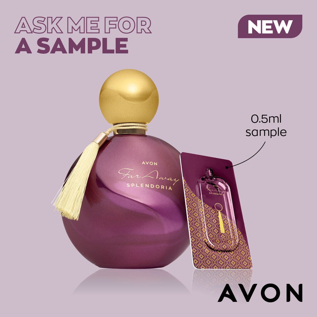 Discover Avon's Far Away Splendoria fragrance, with stunning notes of pink peppercorn, water lily and vanilla bourbon - if you'd like a sample then just let me know - just 50p 💜 

wu.to/1EaUMN

#Avon #DesignerFragrance #FarAway #PerfumeSamples