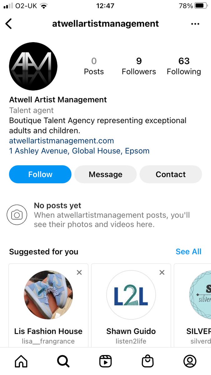 URGENT! ANY CLIENTS FOLLOWING THE BELOW ACCOUNT ON INSTAGRAM, PLEASE UNFOLLOW AND REPORT! THIS ACCOUNT IS FAKE AND IS NOT ATWELL ARTIST MANAGEMENT! DO NOT ENGAGE!