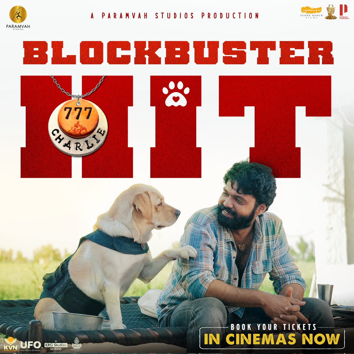 777CharlieMovie's tweet photo. Thank you for making #777Charlie a blockbuster hit ♥️✨

@rakshitshetty @Kiranraj61 @RajbShettyOMK @sangeethaSring @actorsimha @DanishSait @ParamvahStudios @PrithvirajProd @stonebenchers @SureshProdns @UFOMoviez @KRG_Studios

#777ಚಾರ್ಲಿ #777சார்லி #777చార్లీ #777ചാർലി #777चार्लि https://t.co/tz7df6WE2w