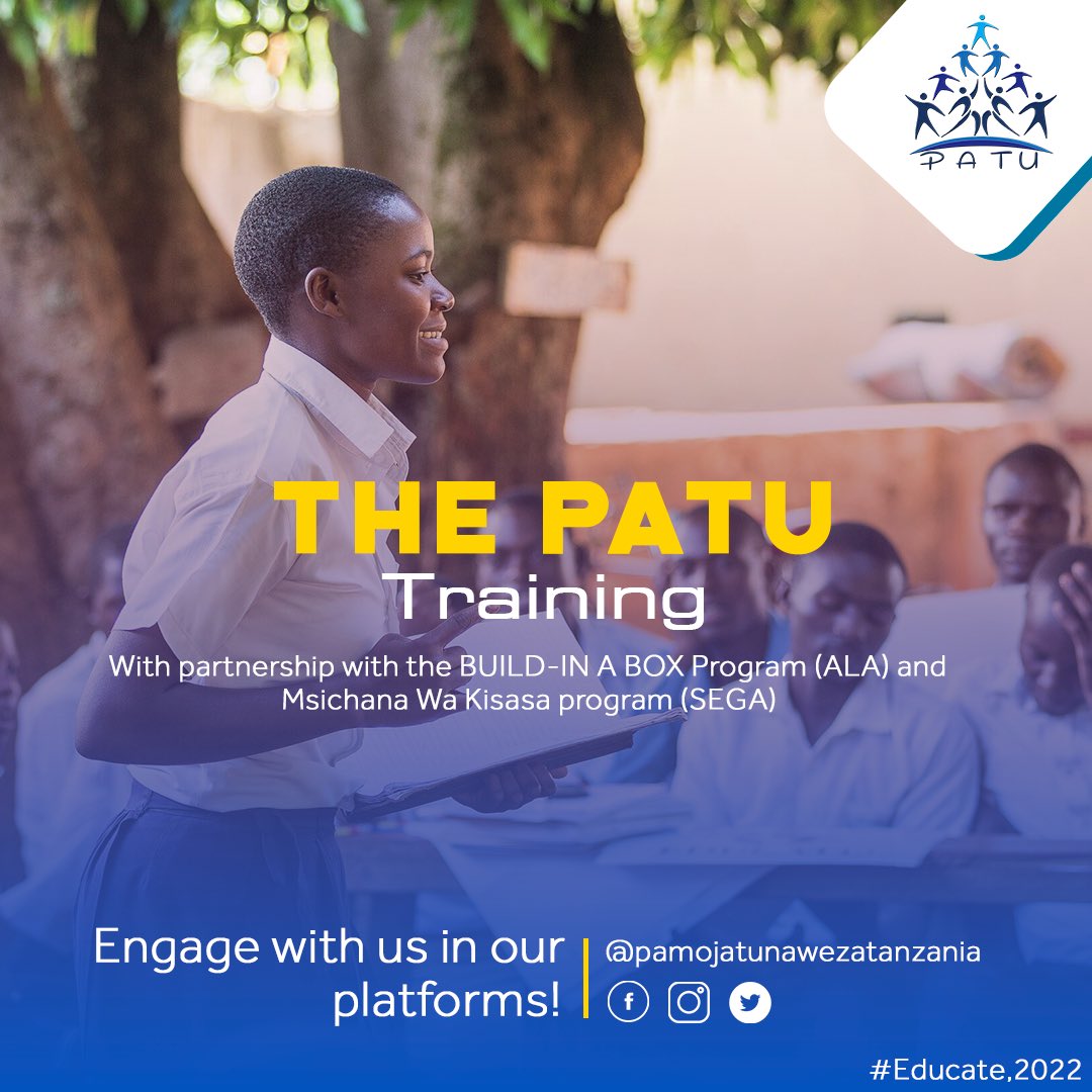 We're thrilled to announce that PATU will be starting the Youth's training today!We will start with 85 boys and girls from MWEGA secondary schools in Morogoro - Malolo! selfawareness.
#SRH #FinancialFreedom #Endteenagepregnacies #impartknowledge