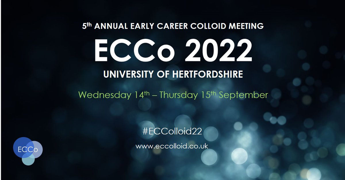 ECColloid's tweet photo. π©!!Save the date!!π©The next Early Career Colloid (ECCo) meeting will be held on 14th and 15th September 2022 at the University of Hertfordshire. More details on registration and abstract submission to follow soon #ECColloid22 https://t.co/eQHr7OypfZ