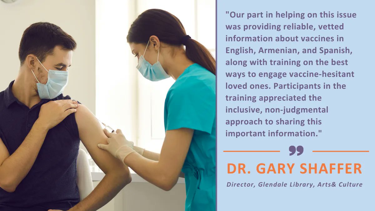 UrbanLibCouncil's tweet photo. Find out how ULC members worked hard to boost COVID-19 vaccine confidence in their communities thanks to funding from Communities @for_immunity! @myglendaleLAC @CALibrarySystem @mcplmo @KCLibrary @ScienceCenters 📝 Read our blog post: https://t.co/iFdteHbvW1 https://t.co/jIU6rvx20r