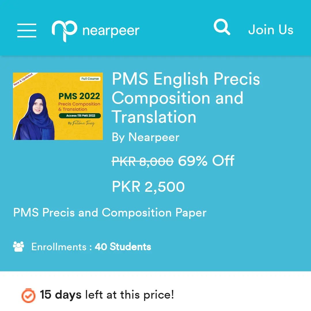 DeskCss's tweet photo. 👉 My PMS Courses at Nearpeer

🛑 English Essay
🛑 English ( Precis &amp; Composition ) 

#PMS #pms2022 #pmsexam https://t.co/eIboSf2Ubp
