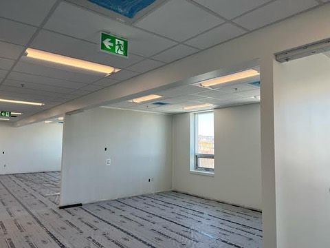 Progress at the Mackintosh Depot in Halifax ☀️ 
ABC had the pleasure of working on interior framing, drywall and ceilings, insulating and boarding of the exterior buildouts!
General Contractor: Bird Construction Co.