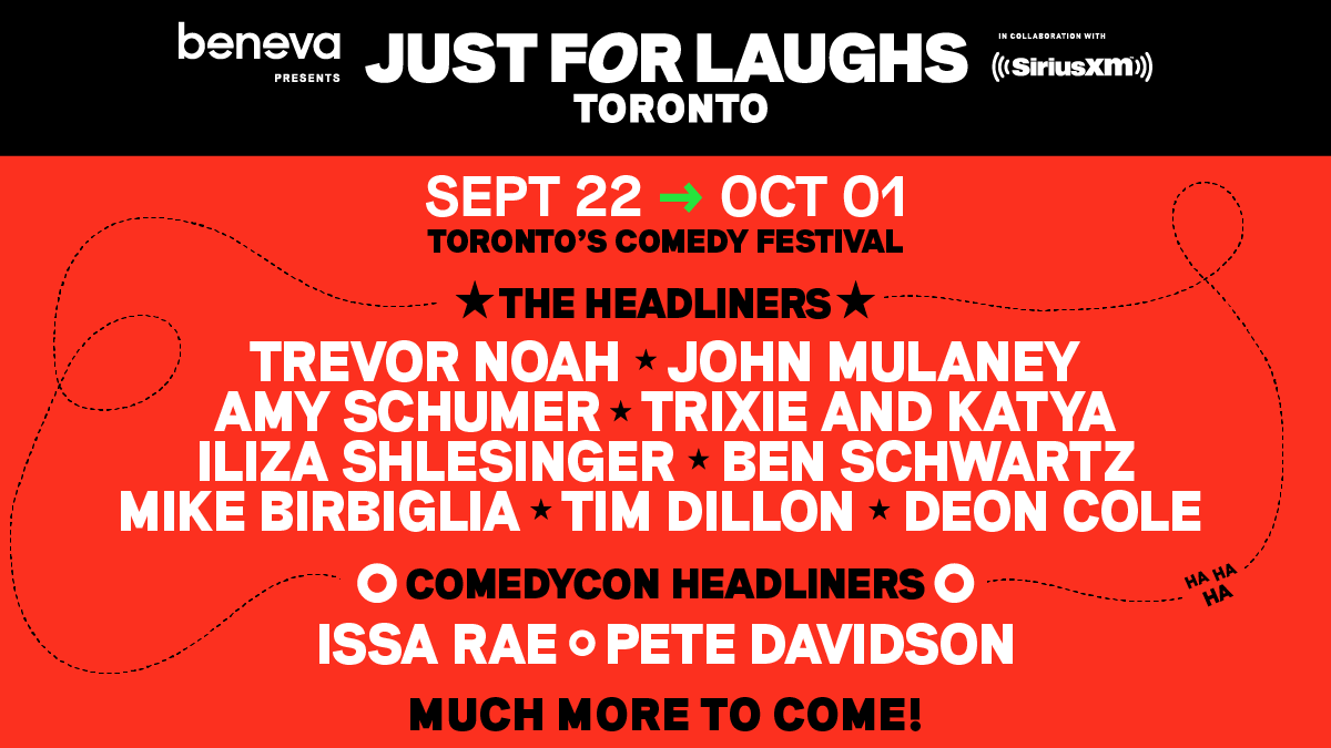 JFL_TORONTO's tweet photo. The headliner lineup for Just For Laughs Toronto is finally here 🎉 After 2 years off, our festival is back and BIGGER than ever. It’s about time we laugh again! Full launch lineup is on our website 🙌Passes on sale June 17 &amp; tickets on sale June 23: https://t.co/aZuO2uLYS0 https://t.co/TgSobuMqqJ