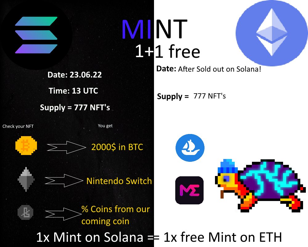 Cryptortoises's tweet photo. 🎁 #NFTGiveaway 

💸win 10 SOL (300$)

Follow like rt❤️
Join https://t.co/Wcz8UGH73c

Tag friends  1 tag = 1 entry

Good Luck 

#nft #nfts #nftart #nftartist #nftcollector #nftcommunity #nftgiveaway  #nftdrop #nftdrops #nftgiveaway #nftproject #bitcoin #ethereum https://t.co/dSXnIE2O16
