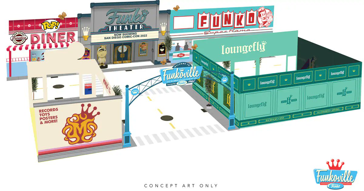 Loungefly on X: We are excited to be a part of Funkoville at #SDCC this  year! @Adweek is giving a first look at the fun in store: #FunkoFamily # Loungefly   /