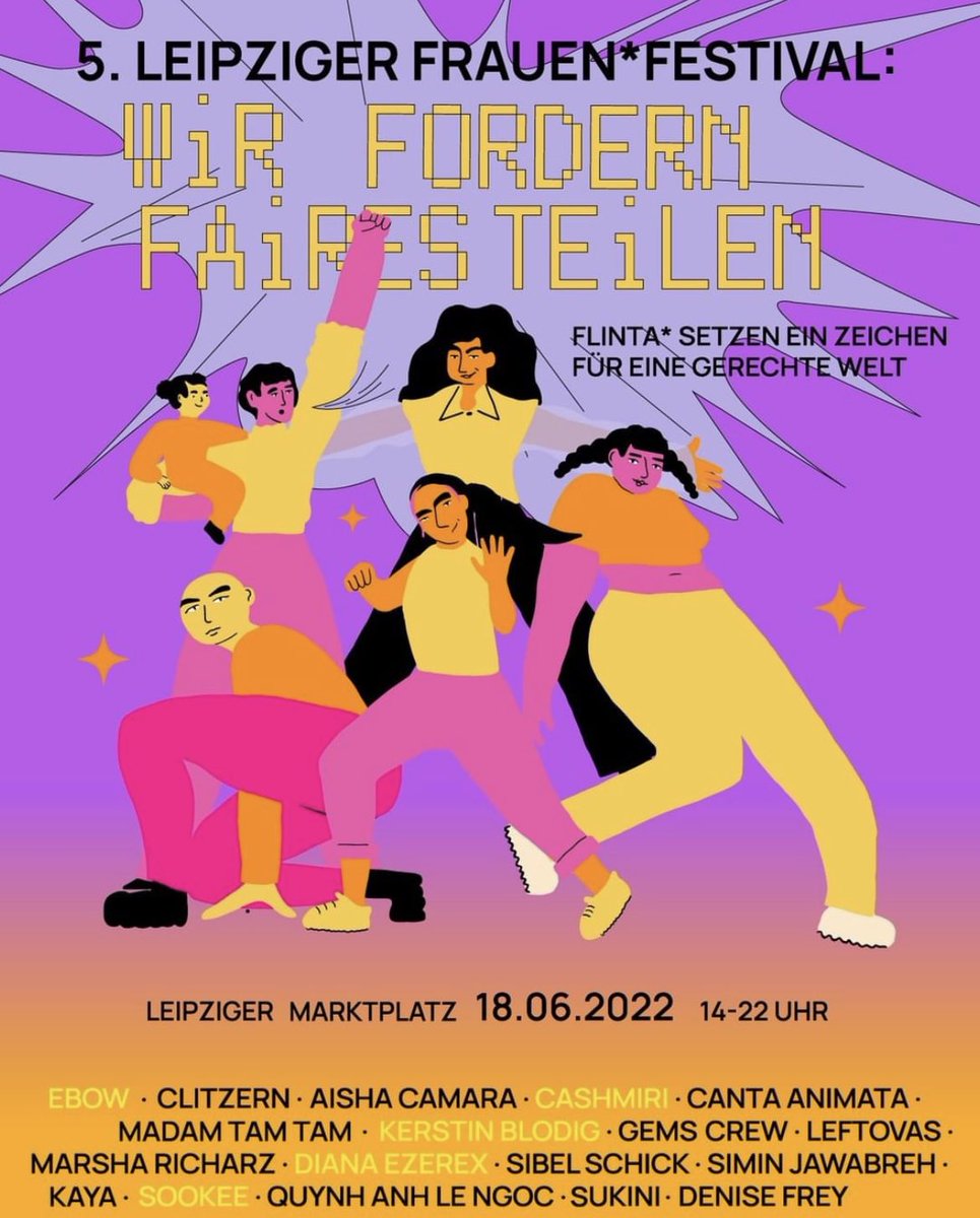 Am Samstag. In Leipzig. Auf dem Markt. 14-22 Uhr. Das fünfte Leipziger @frauenfestivalLE