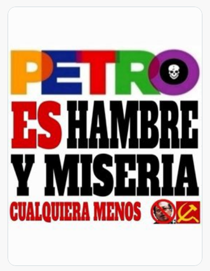 Anitnelav87's tweet photo. #Colombia decide.. piensa bien como quieres estar en los proximos años
#CualquieraMenosPetro #PetroNuncaSeraPresidente #14Junio #Martes https://t.co/DBxpoR0SqZ