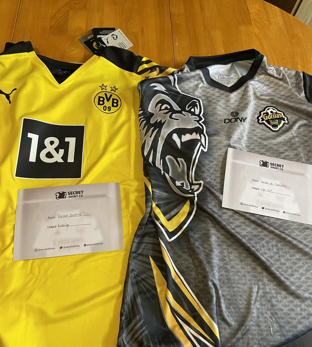 colinmorrison89's tweet photo. Just received my order from @secretshirtco , 2 beautiful kits 😍 thanks guys https://t.co/1b7iUYMOK9