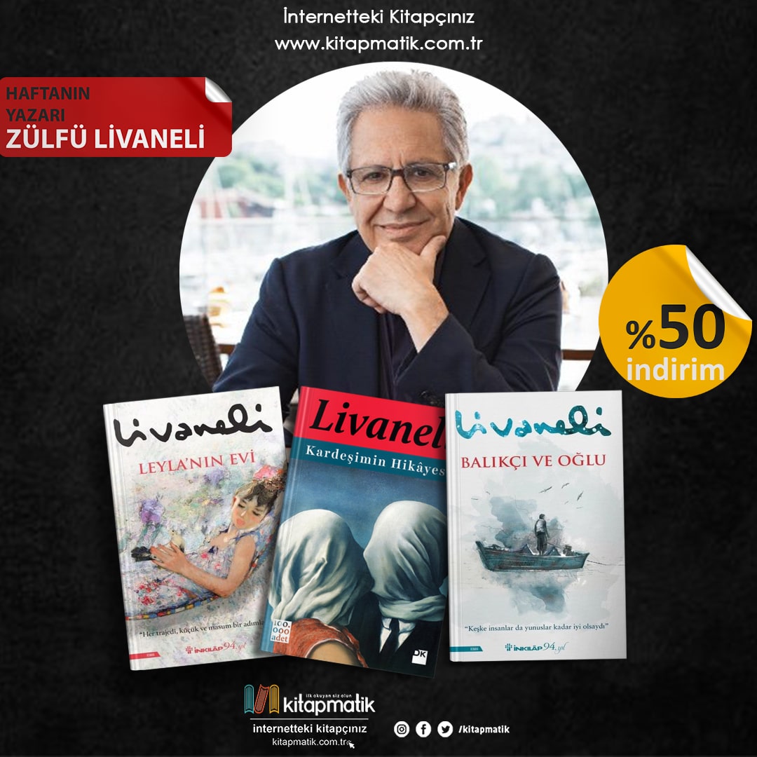 Kitapmatikcomtr's tweet photo. Haftanın Yazarı
Zülfü Livaneli

13 - 19 Haziran tarihleri arasında geçerli Zülfü Livaneli kitaplarına %50 indirim ile ulaşmak için web sitemize uğrayabilirsiniz.

https://t.co/U4f587u5cL

#kitapmatik #zülfülivaneli @LivaneliZulfu #indirim #kitap #kitaptavsiyesi https://t.co/sgAXbCq3Lm