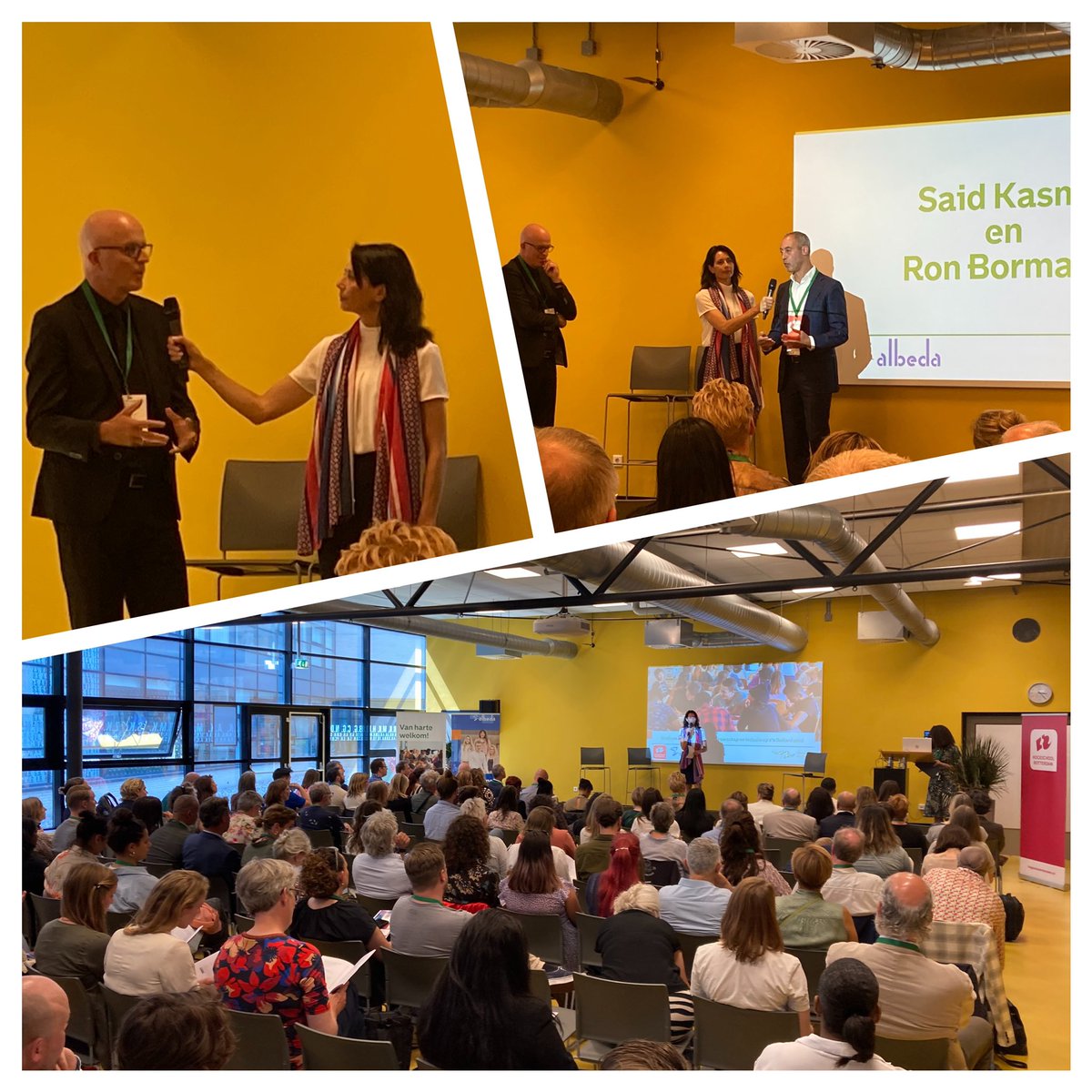 Conferentie Burgerschap en Inclusie is gestart met een inspirerende dialoog tussen <a href="/FredrikszSimone/">Simone Fredriksz</a>, wethouder @SaidKasmiD66 en <a href="/ronbormans1/">Ron Bormans</a> 

Mooie samenwerking tussen <a href="/rotterdam/">Gemeente Rotterdam</a>, <a href="/AlbedaMBO/">Albeda mbo</a> en <a href="/hsrotterdam/">Hogeschool Rotterdam</a>. 

#Burgerschap 
#Inclusie
#Trots