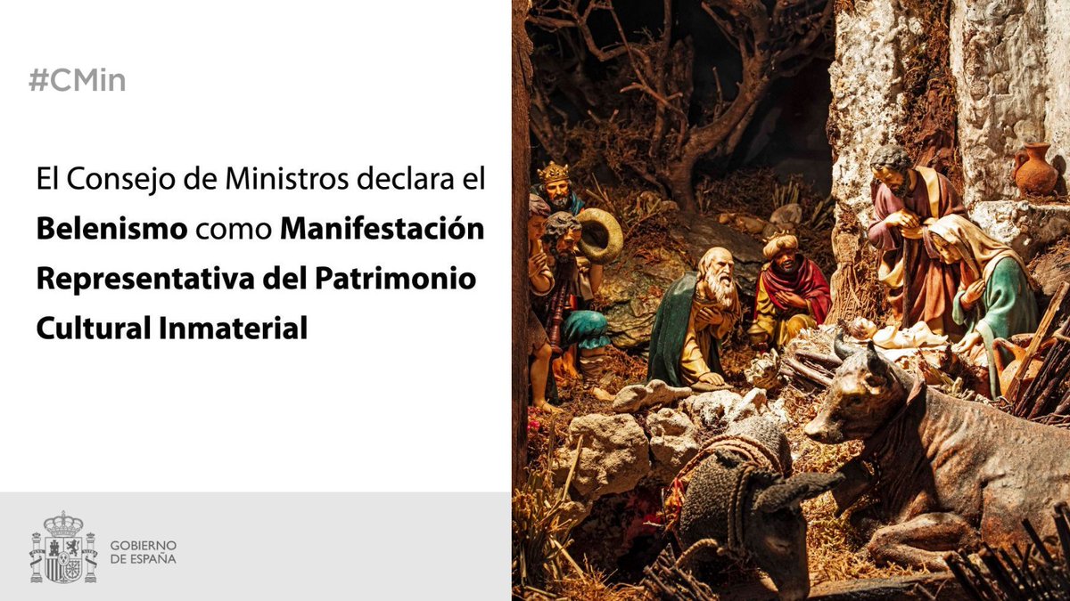 culturagob's tweet photo. ✅El Consejo de Ministros declara el #Belenismo como Manifestación Representativa del #Patrimonio Cultural Inmaterial

✅Trasciende lo estrictamente religioso para encuadrarse en una dimensión cultural, convirtiéndose así en un hecho sociológico

https://t.co/GiO3JtsTON https://t.co/EV7byoekfP