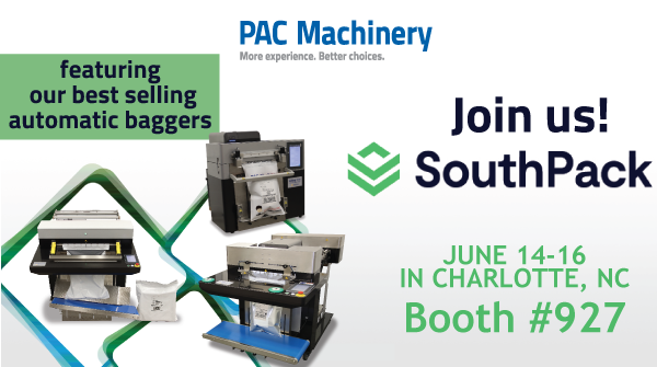 Pac_Machinery's tweet photo. Good morning! Stop by and see us at #IMESouth booth 927 at the
Charlotte Convention Center, check out our #automaticbaggers and bring us your #packaging challenges!
Product info: https://t.co/xk6Bm8Vcek https://t.co/zSurDQD2f7