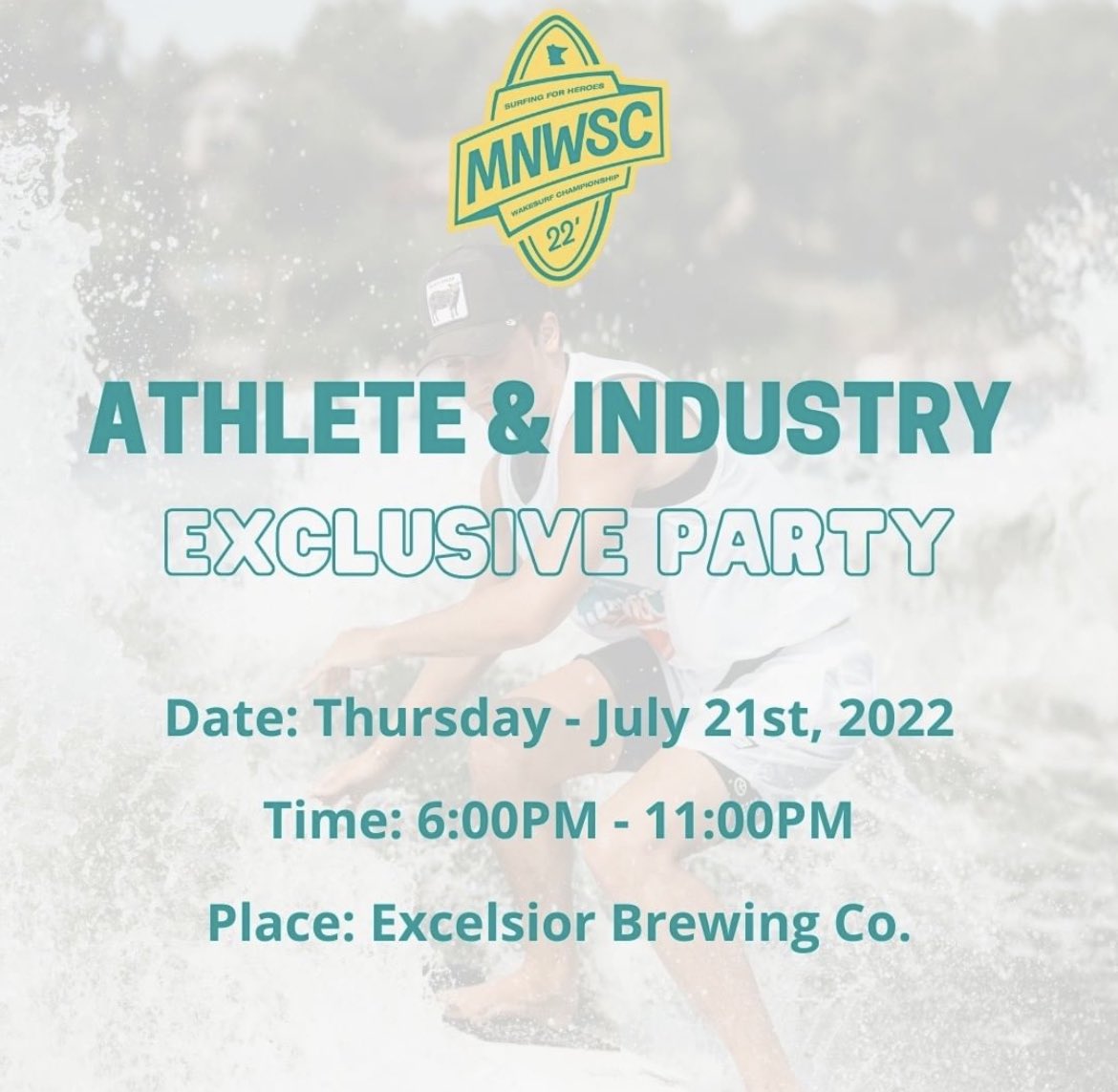 New to this year's event is an exclusive Athlete &amp; Industry Party! 🤙 It’s FREE to attend for athletes, industry people and sponsors. It will feature free door prizes, sweet raffle items, free food, free drinks, free beer &amp; seltzers [ 21+ ], great tunes and great people!

#mnwsc