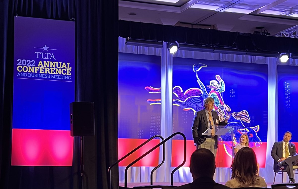 Roland Love with ⁦<a href="/IndependenceTX/">Independence Title</a>⁩ is giving and update on proposed rules to the ⁦<a href="/TLTA/">TexasLandTitle Assn</a>⁩ Annual Conference