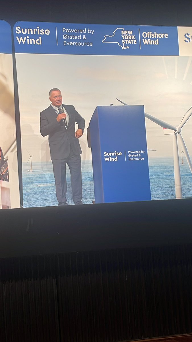 Bill Quinlan, President of Transmission and Offshore Wind Projects, <a href="/EversourceCorp/">Eversource Energy</a> begins his remarks at the #SunriseWind Supply Forum