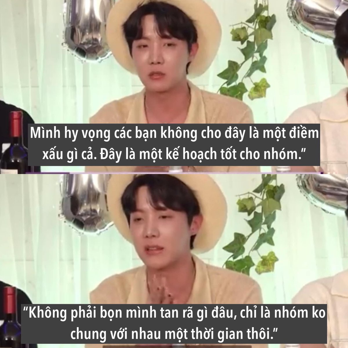 Không có giọt nước mắt nào là vô nghĩa cả. Hãy khóc đi nếu các bạn ko thể kìm nén được. Nhưng ngày mai và cả sau này nữa, dù họ solo hay những khó khăn cản đừơng phía trc. Chúng ta vẫn sẽ ở đây, ở bên họ, sp hết mình và 1 lòng ko thay đổi.

THANK YOU BTS💜