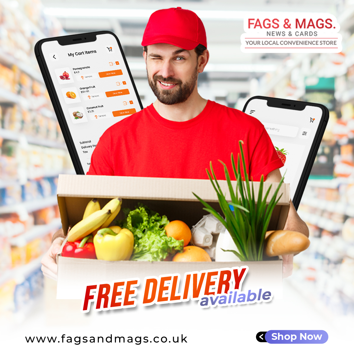 At Fags and Mags we partner with exceptional food producers, many of whom provide us with products unique to the grocery delivery market.

#freedelivery #orderonline #orderathome #orderdelivery #DeliveryFree #fooddelivery #grocery #Dagenham