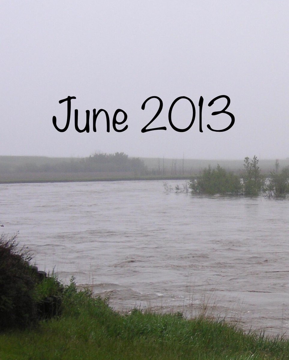 Three inches of rain in the gauge this morning with the forecast calling for it to taper off tonight. The flow levels in the lower Highwood River today are at about 97 cubic meters per second compared to 1830/cms during the great flood of 2013.