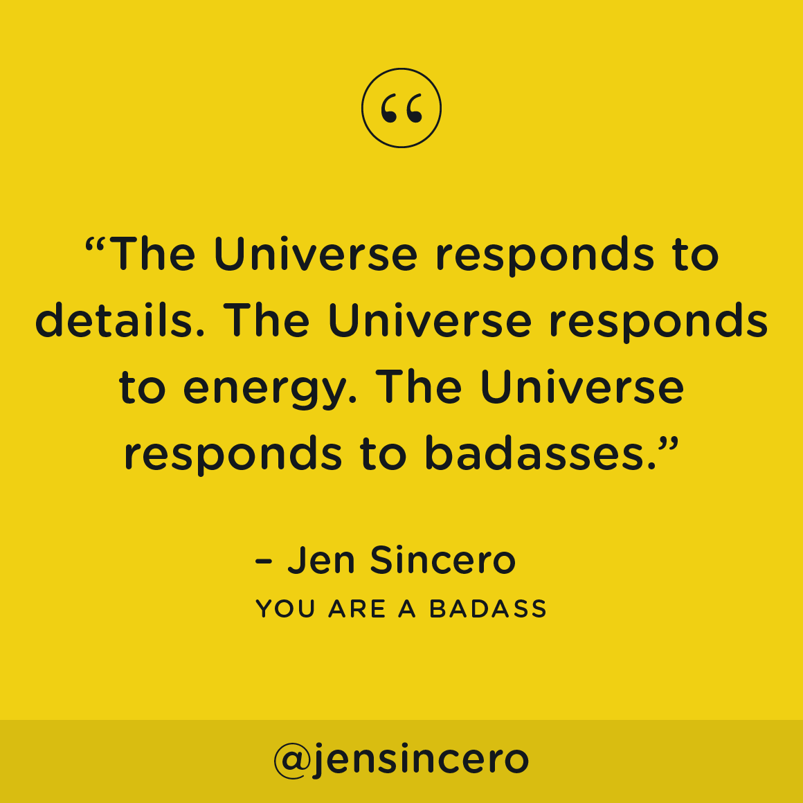 JenSincero's tweet photo. Trust in the force, grasshopper. If you can think it, and you desire it, and you align your thoughts, words, and actions with it, you can manifest it. #youareabadass #QOTD #TuesdayThoughts #TuesdayMotivation https://t.co/0wqBsyDW2X