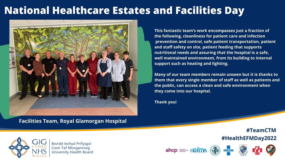 CwmTafMorgannwg's tweet photo. Here is our Facilities Team at Royal Glamorgan Hospital. Thank you for all that you do! #TeamCTM #CTMAtOurBest #HealthEFMDay https://t.co/1Ki8QYbkRi