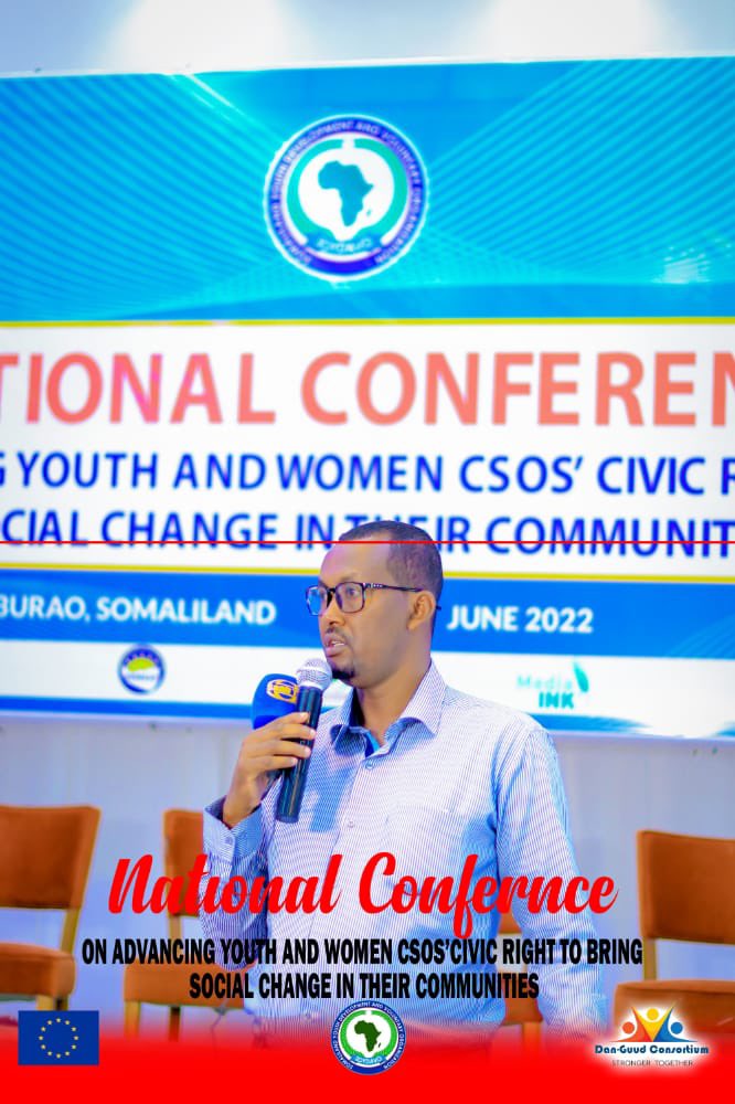 Dan_GuudC's tweet photo. Danguud consortium has conducted national conference on advancing youth and women CSOs’ civic rights to bring social changes in their community in Burao- Somaliland . government officials, CSOs, youth and women have participated and contributed in that conference. https://t.co/IyddwQkXX7