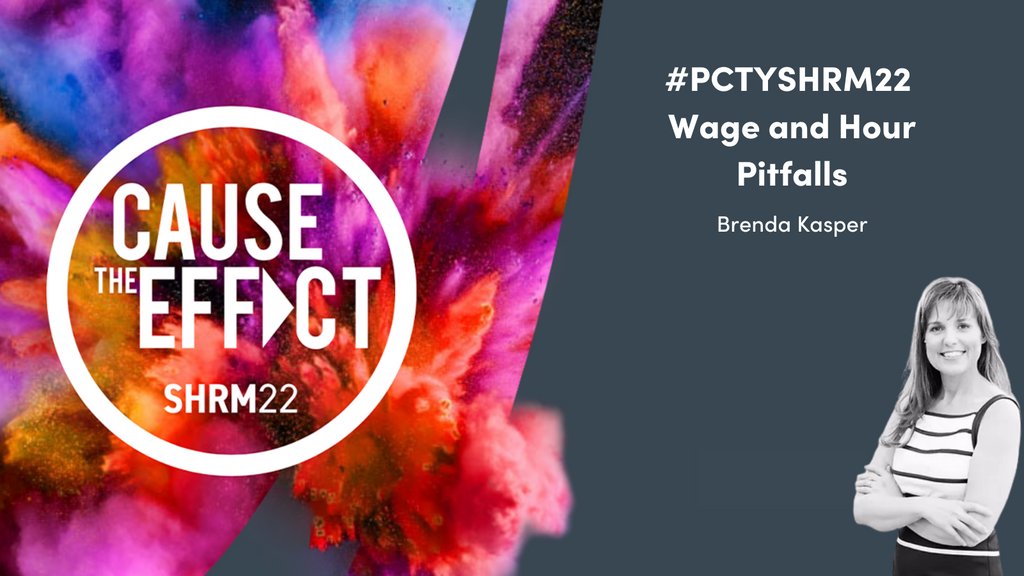 Wage and Hour pitfalls are something you want to avoid. Listen here l8r.it/JELY as Brenda Kasper and I chat about her session on the topic at #SHRM22

#PCTYTalks #PCTYSHRM22 #Wages #HR #PCTY