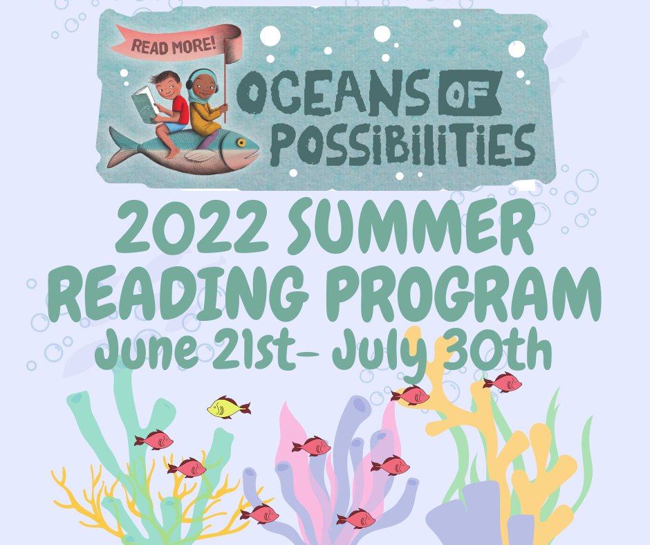 Only one week until we kick off our 2022 Marvin and Louise Fenster Summer Reading Program for all ages! Go to portsmouthpubliclibrary.org/207/Summer-Rea… today and get prepared for an Ocean of Possbilities #cslp2022 #CSLPreads #OceansOfPossibilities