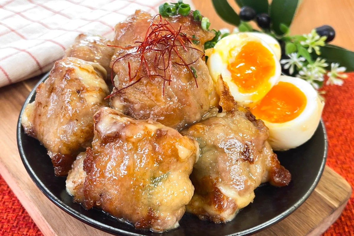 厚揚げでかさ増し！大葉チーズで肉巻き厚揚げの角煮風。