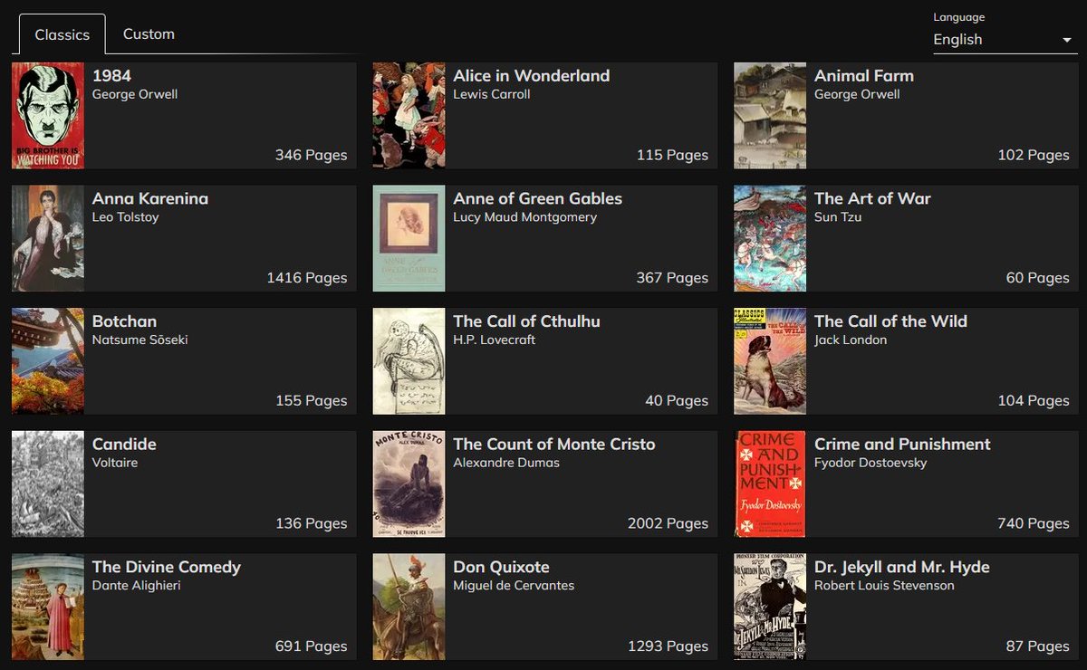 ericcurts's tweet image. ⌨️📚 TypeLit typelit.io

Free online site to practice your keyboard skills by typing the text from over 60 famous works of literature, including books in multiple languages.

Improve your typing &amp;amp; read a book!

#edtech #langchat #engchat #elachat #typing #keyboarding