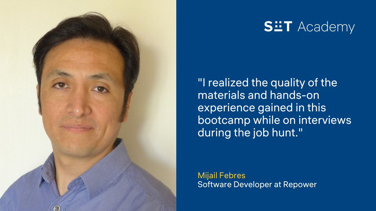 _CO_Academy's tweet photo. Mijail Febres, Software Developer at Repower, graduated from our 12 week full-time #FulllStack Bootcamp to pursue her career in Web Development.
We are always very happy to see how much our students learn during the classes and apply their knowledge in their new jobs. #coding https://t.co/SFUNUrVN5v