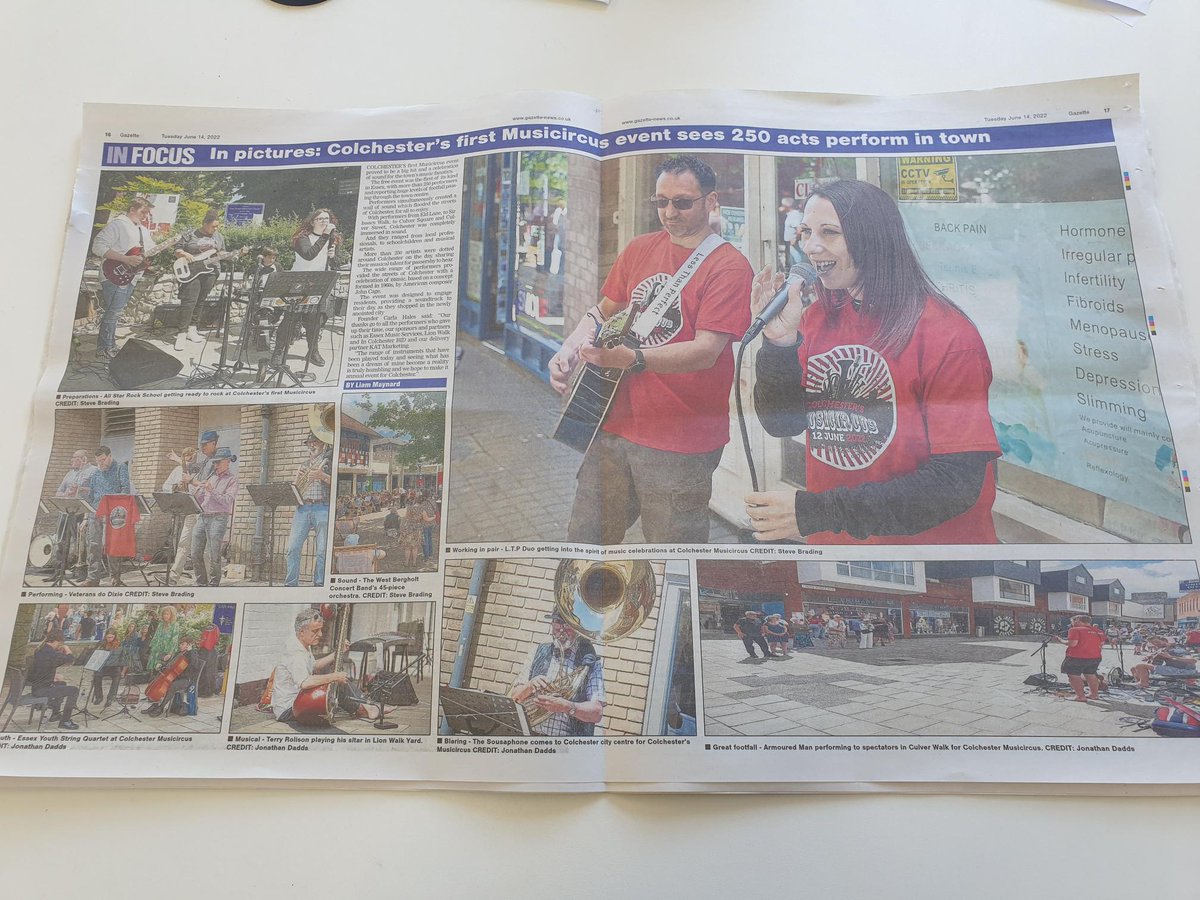 musicircus_'s tweet photo. Some awesome photos of Colchester's first #Musicircus in the Gazette today – did you spot us? https://t.co/4i4vJLPWre

#ColchesterMusicircus #Colchester #Essex #ColchesterEvent #EssexEvent #LiveMusic https://t.co/eiyk1maaJc