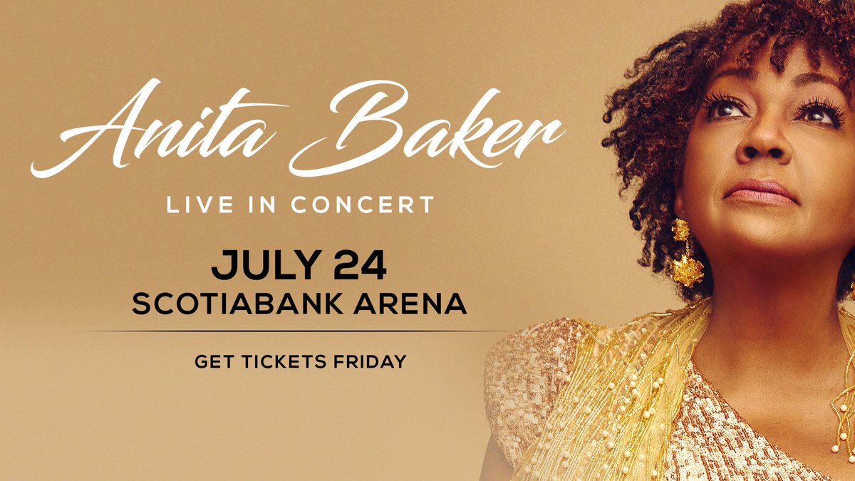 ✨ Eight-Time Grammy Award Winner Songstress ✨ @IAMANITABAKER comes to Scotiabank Arena in Toronto on Sunday, July 24. Tickets go on sale Friday, June 17 at 9am.