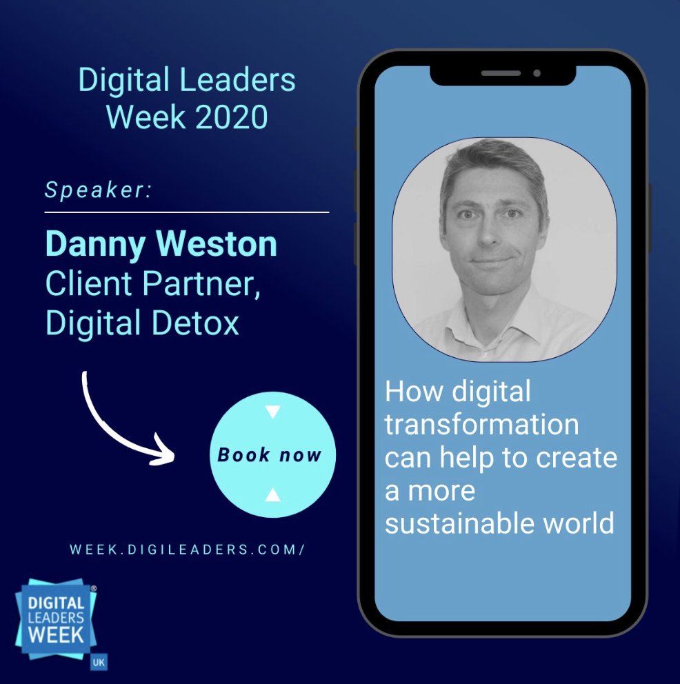 Do you want to find out how #DigitalTransformation can help to create a more #sustainable world? 🌍

Register for Danny Weston’s talk at <a href="/DigiLeaders/">Digital Leaders</a> Week to find out.  

📍 Virtual 
📅 Tuesday, 21st June 
⏰ 2 pm 

Book your place for free here 👇

week.digileaders.com/talks/how-digi…