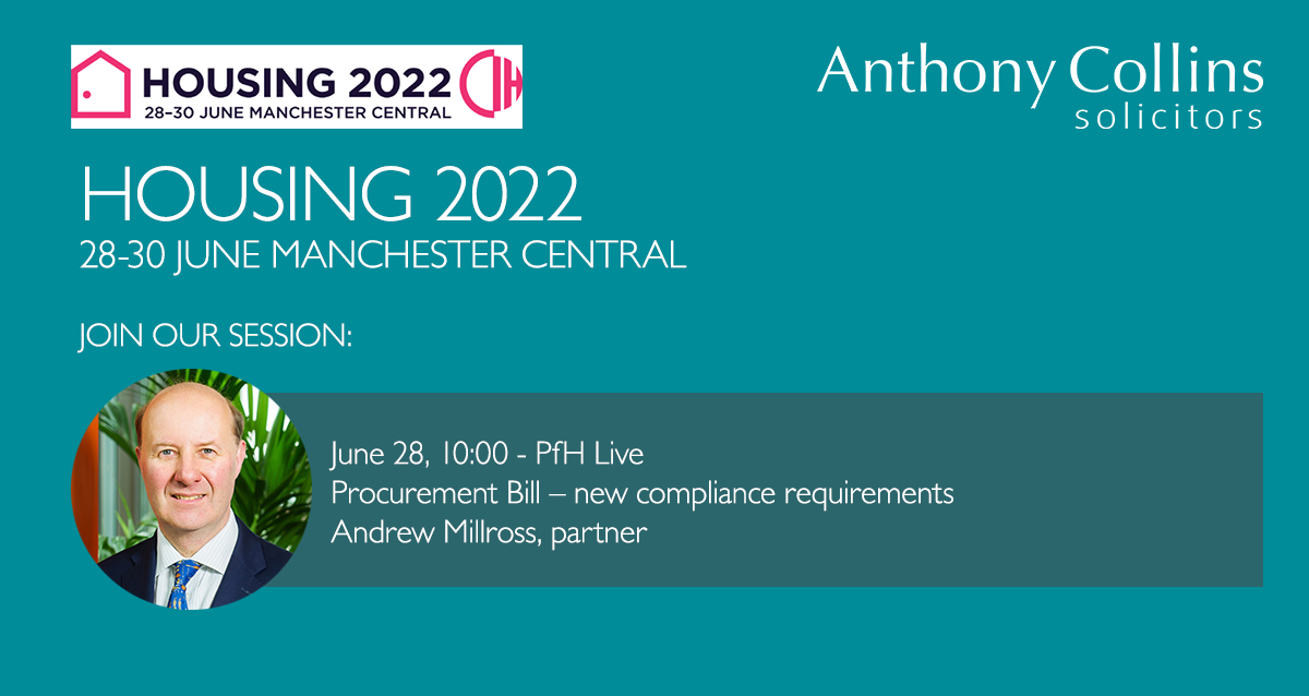 Join Andrew Millross at Housing 2022 later this month! #Procurement Bill and new #compliance requirements - what will the Procurement Bill mean for #housing provider procurement going forward? See the full agenda here - bit.ly/3mi8gMp 
<a href="/Housing_event/">Housing</a> #housing2022