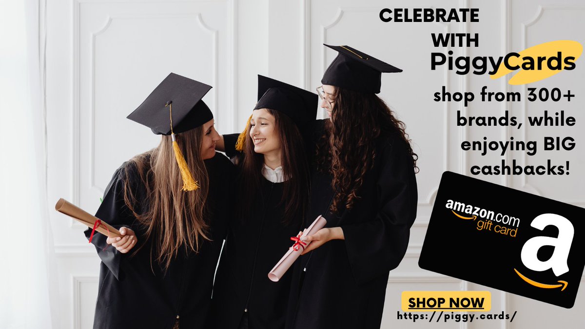 Piggy_cards's tweet photo. Congratulations to our #graduates ! Planning to give the best Gift? From #Amazon #Grubhub to #Laptops and other gadgets. We all got it for you, enjoy unbeatable cashback and discounted eGift Cards.

Visit our shop now : https://t.co/OtfX4hynVZ

#giftcard #graduation2022 #BTC https://t.co/BYngNngt7I