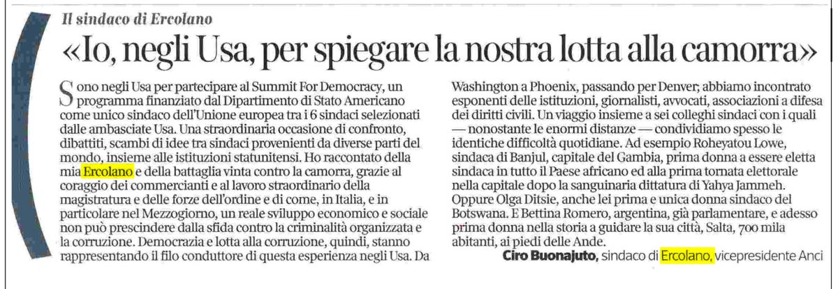 cirobuonajuto's tweet photo. Sulle pagine de @Corriere racconto la mia esperienza negli #Usa per spiegare la nostra lotta alla camorra

#S4DIVLP #IVLP #SummitForDemocracy #DemocracyDelivers

@StateDept @ECAatState @StateIVLP @USAID @USAnelSud https://t.co/7NxMQg9tke