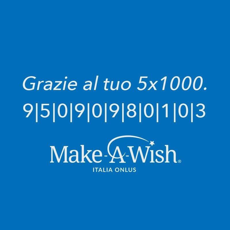 MakeAWishItalia's tweet photo. Con il tuo 5x1000 a Make-A-Wish Italia cambi la vita di un bambino. Con il tuo 5x1000 trasformi un momento di grave sofferenza in una gioia straordinaria, che è anche una cura straordinaria.

Basta la tua firma e il nostro codice fiscale 95090980103. https://t.co/3I6D9K5XsS