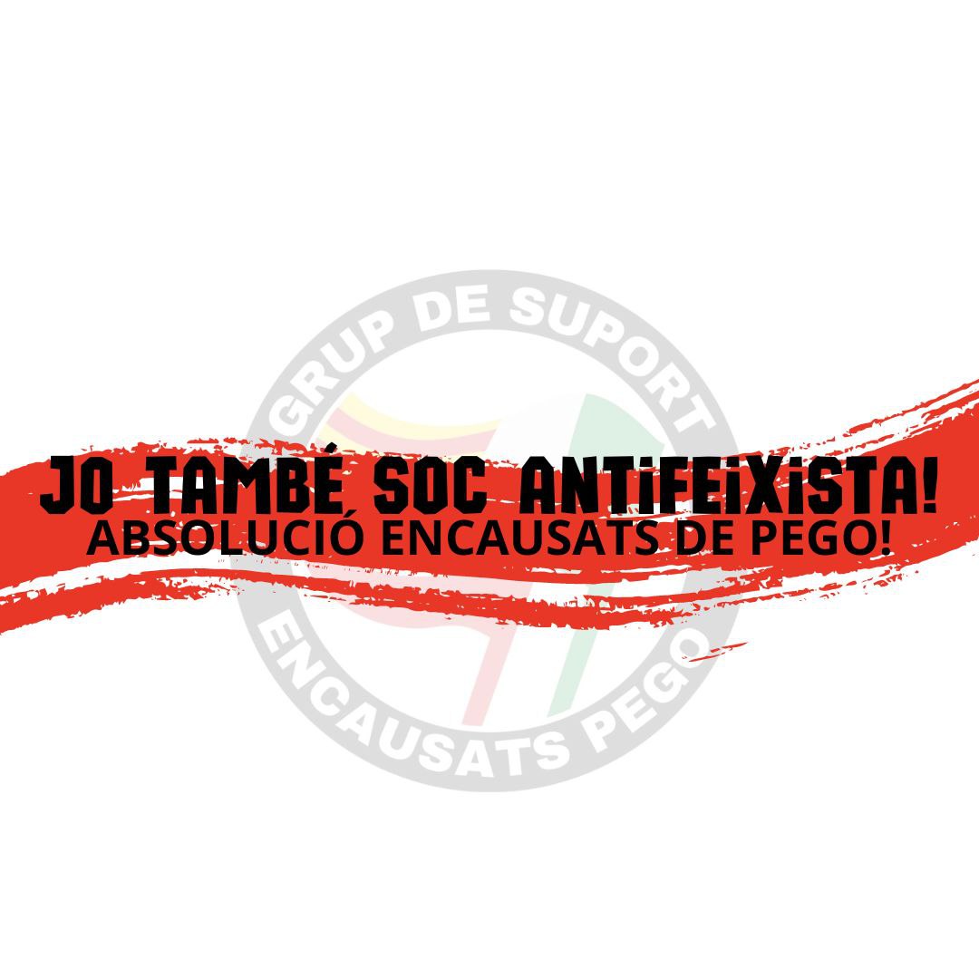 Encetem una campanya per xarxes socials en suport a les encausades antifeixistes de Pego: “Jo també soc antifeixista. Absolució encausades Pego”. 👇👇👇