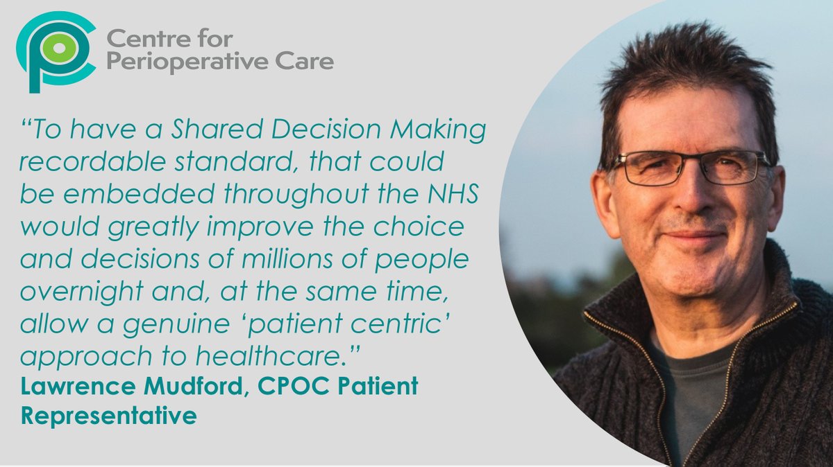 Read our latest <a href="/CPOC_News/">Centre for Perioperative Care</a> Blog by Patient Representative Lawrence Mudford on the new <a href="/ProfRecordSB/">PRSB</a> Shared Decision Making Standard.

The SDM standard provides a framework for clinicians to record the decision-making process between themselves patients. 

bit.ly/3HAHhWp