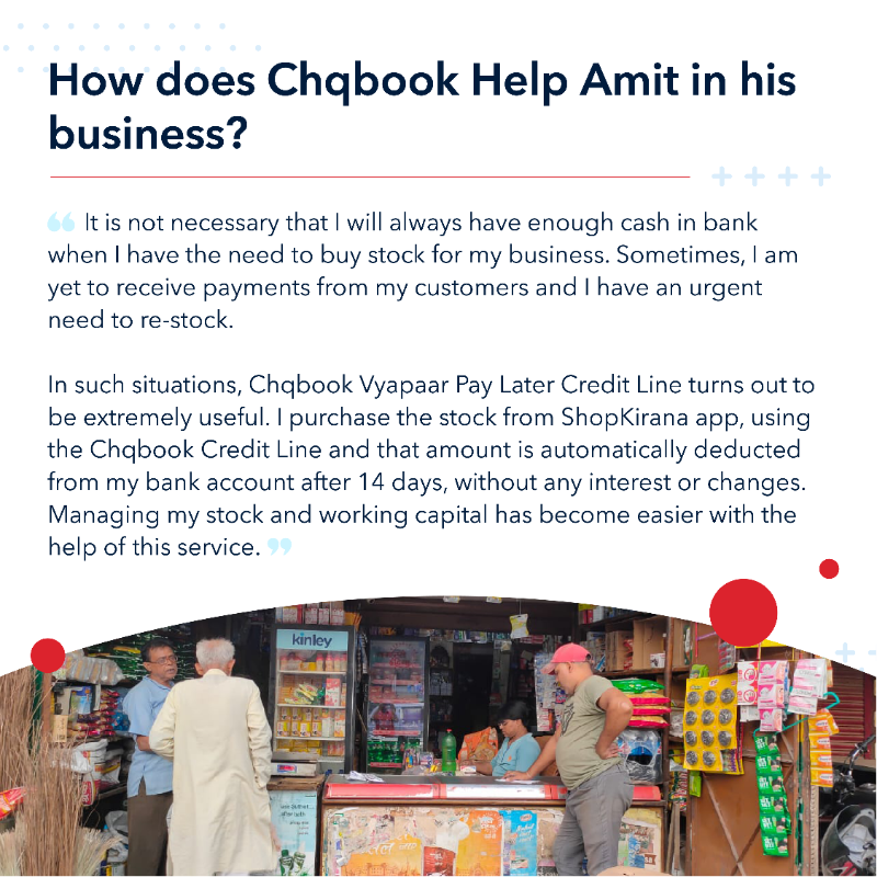 chqbook's tweet photo. Meet Amit Gupta, from Lucknow. Over the last many years, he has been gradually adopting technology to keep growing his business. His dream is to open a mini-supermarket one day.

@Chqbook is inspired by his commitment and hopes to be with him in every step of his journey.