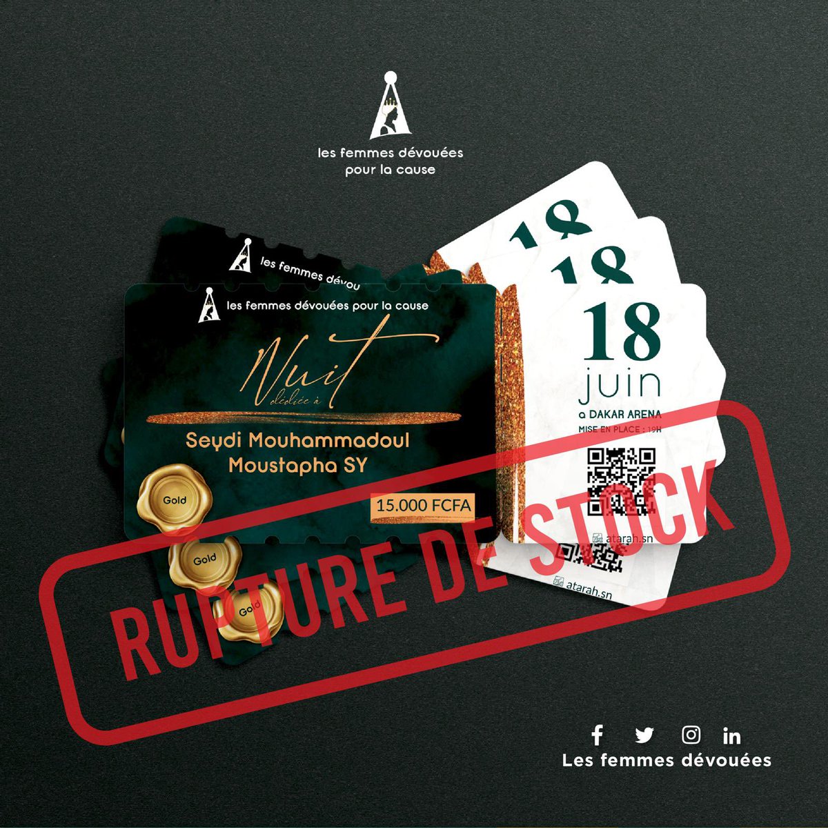 femmes_devouees's tweet photo. Les Billets Gold sont en rupture de stock.

Les autres billets sont toujours disponibles.

Achetez vite votre billet!!!

#18juin
#dakararena
#femmesdevouees https://t.co/gmmiSRaAWt