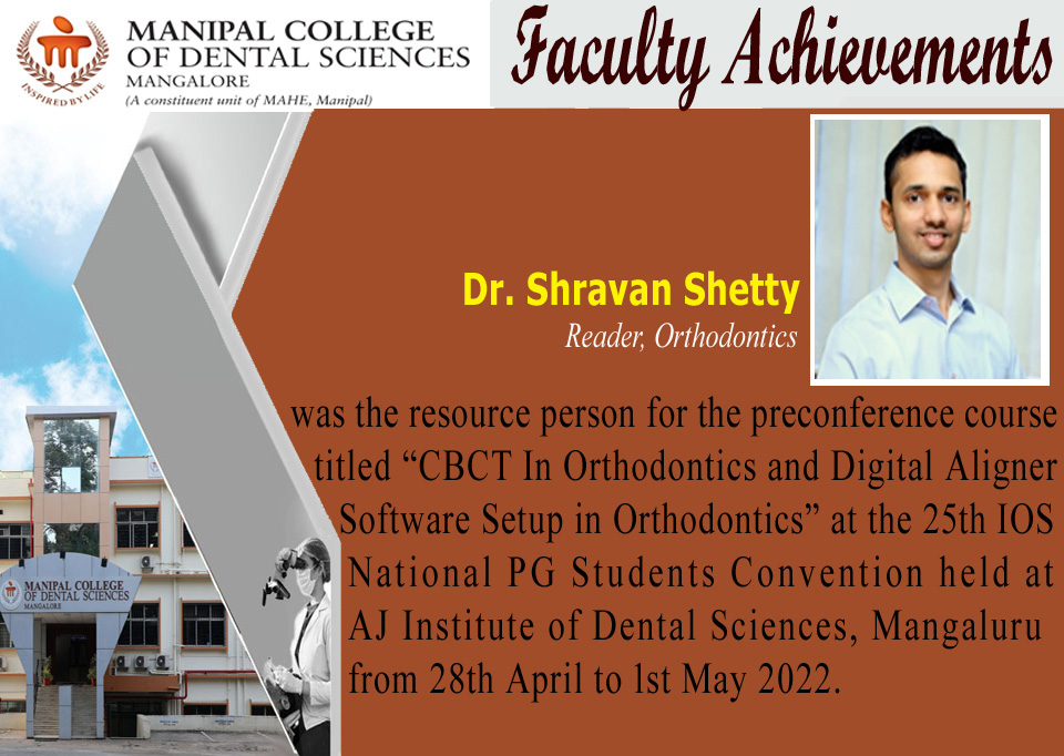 MangaloreMcods's tweet photo. Faculty Achievements
As resource persons Dr. Junaid Ahmed, Assoc Dean & Professor, Dr. Nanditha Sujir, Assoc Professor, Dr. Shravan Shetty, Reader
#resourcepersons #pgconvention #CBCT #orthodontics
@MAHE_Manipal
#mcodsmangalore #mcodsmlr https://t.co/Un1NOdicQ1