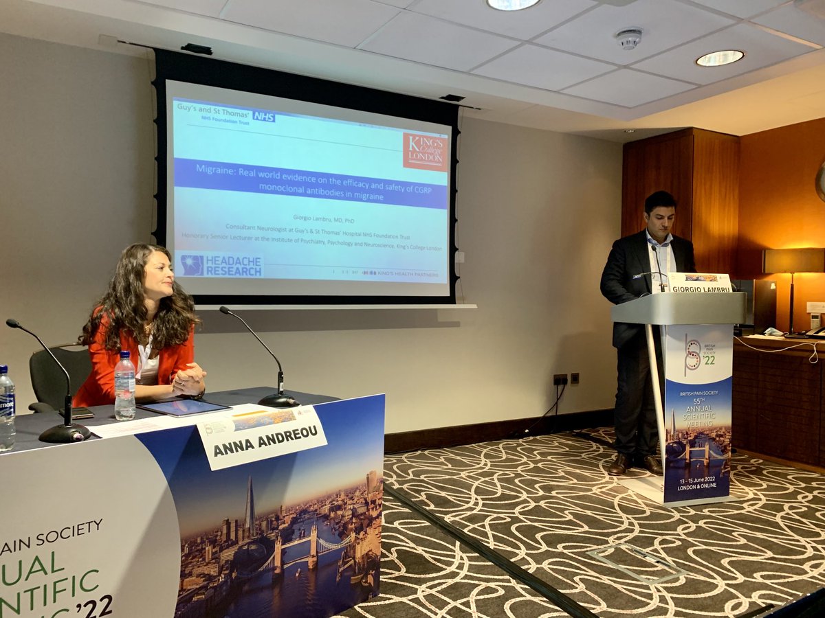 weatherallmw's tweet image. Headache session at #BPSASM2022, kicking off with Giorgio Lambru on CGRP mAb real world evidence.